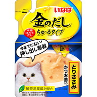 【1ケース】【お取り寄せ対象品】金のだし ちゅーるタイプ とりささみ かつお節入り 140g[いなばペットフード いなば 金のだし] *48個