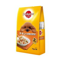 【1ケース】【お取り寄せ対象品】ペディグリー　成犬用　チキン＆緑黄色野菜(70g*3袋) *48個