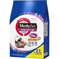 【1ケース】【お取り寄せ対象品】メディファス 室内猫 毛玉ケアプラス 11歳から チキン＆フィッシュ味(450g*6袋)[メディファス] *4個