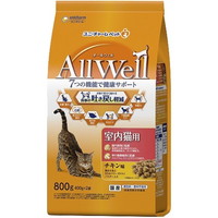 【1ケース】【お取り寄せ対象品】オールウェル キャット ドライ 室内猫 チキン 吐き戻し軽減(800g)[オールウェル(AllWell)] *9個