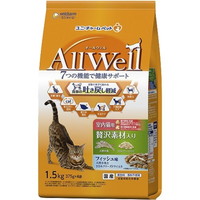 【1ケース】【お取り寄せ対象品】オールウェル キャット ドライ 室内猫 贅沢素材 フィッシュ(1.5kg)[オールウェル(AllWell)] *5個