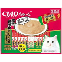 【1ケース】【お取り寄せ対象品】チャオ ちゅ〜る 総合栄養食 まぐろ・かつおバラエティ(14g*40本入) *8個