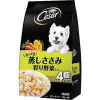 【1ケース】【お取り寄せ対象品】シーザー ふっくら蒸しささみ 彩り野菜入り(70g*4袋入)[シーザー(Cesar)] *36個