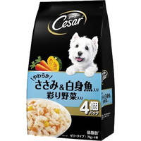 【1ケース】【お取り寄せ対象品】シーザー やわらかささみ＆白身魚入り 彩り野菜入り(70g*4袋入)[シーザー(Cesar)] *36個