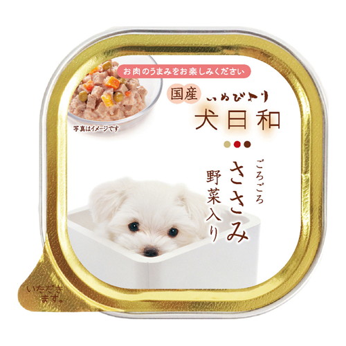 【1ケース】【お取り寄せ対象品】わんわん犬日和トレイささみ野菜 100g [わんわん] *96個