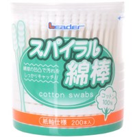 【1ケース】日進医療器 Leader リーダー スパイラル綿棒 200本入 [日進医療器(衛生用品)]*120個