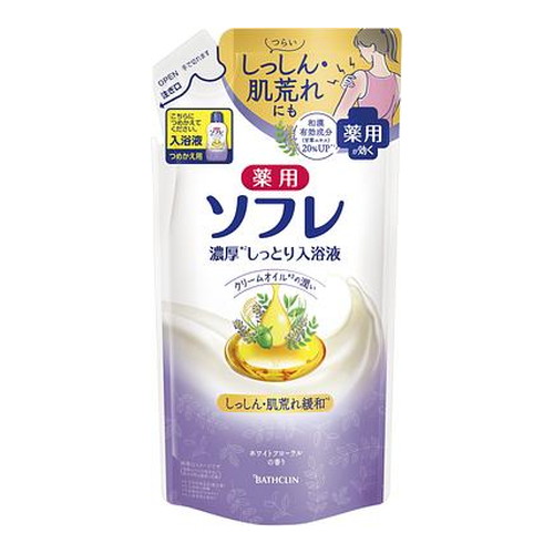 ◆10個セット/薬用ソフレ 濃厚しっとり入浴液 ホワイトフローラルの香り つめかえ用 400ml[バスクリン] 5,991円