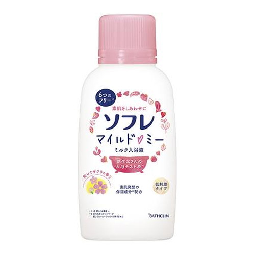 ◆10個セット/デソフレ マイルド・ミー ミルク入浴液 和らぐサクラの香り 本体(720ml)[ソフレ]