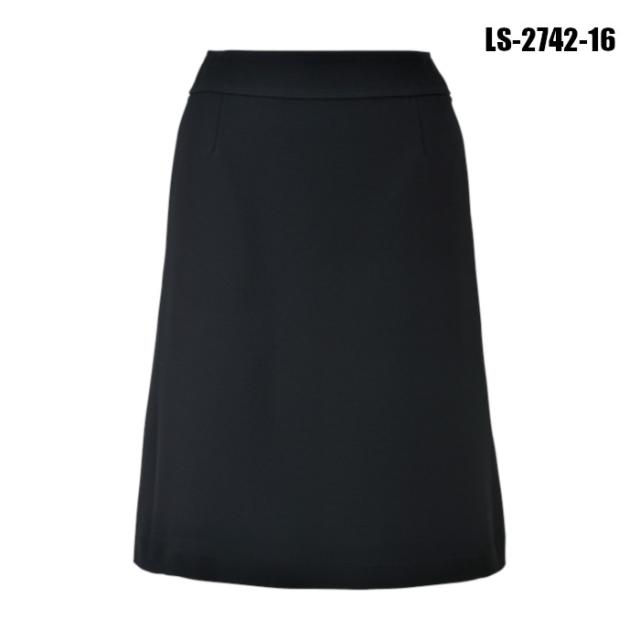 事務服 Aラインスカート LS2742-16 ブラック 春夏向き | スカート オフィス 制服 OL レディース スーツ オフィススーツ 女性 事務 Aライン ビジネス 通勤 ビジネススーツ レディーススーツ ボトムス
