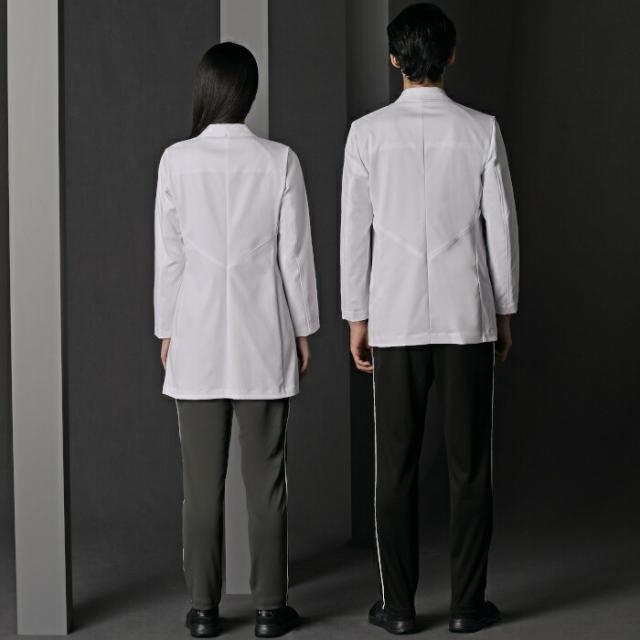 【ウイルス対策】 制菌 赤SEK SEKマーク KOSHINO JUNKO レディースドクターコート JK112-11 白衣 女性 診察衣 医療用 医師 薬剤師 医療 薬局 実験衣 診療衣 医務衣 テーラード おしゃれ ブランド ショート丈_8