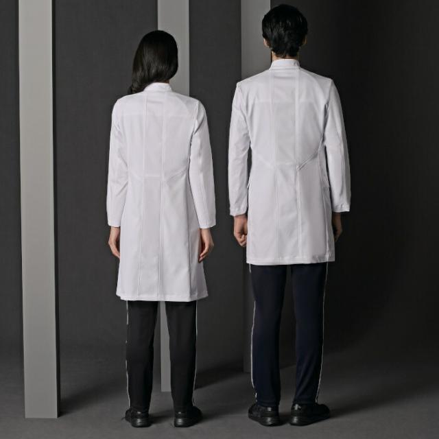 【ウイルス対策】 制菌 赤SEK SEKマーク KOSHINO JUNKO レディースドクターコート JK113-11 白衣 女性 診察衣 医療用 医師 薬剤師 医療 薬局 実験衣 診療衣 医務衣 テーラード おしゃれ ブランド スタンドカラー_6