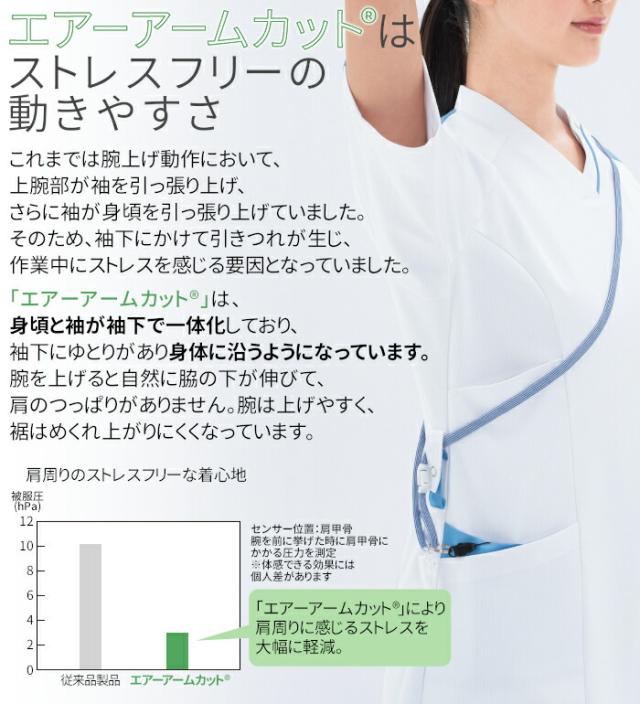 看護師 白衣 スクラブ 医療用 女性 LX4077 ナガイレーベン 女性用 スクラブ 襟付き | レディース ナース 看護師 看護 介護 介助 女性 大きいサイズ 前開き 病院 クリニック 医院 マッサージ 鍼灸 整骨 整体 接骨_4