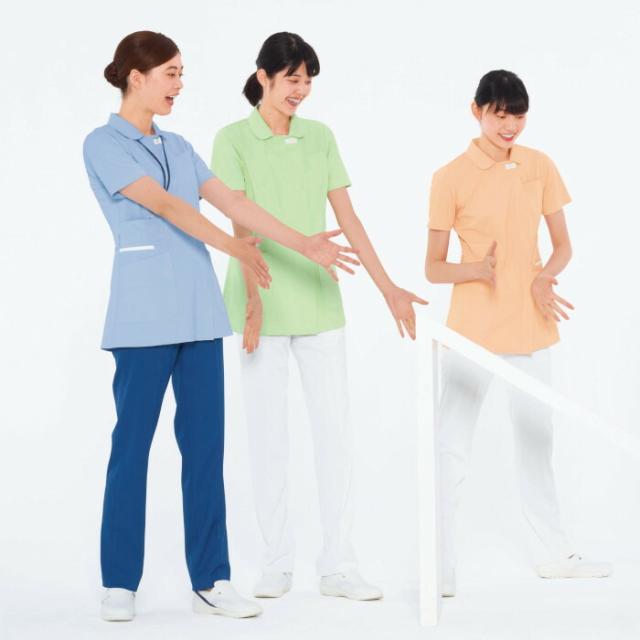 看護師 白衣 LX4012 チュニック ナガイレーベン 女性用 ナース服 襟付き | レディース 女性 大きいサイズ 整体 介護 ナース 前開き 看護 病院 医療用 介護服 おしゃれ 制服 看護服 医療 服 かわいい_1