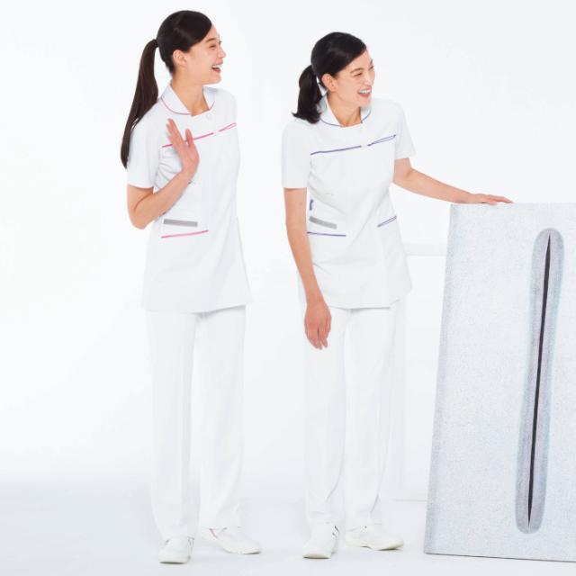 看護師 白衣 LX4062 チュニック ナガイレーベン 女性用 ナース服 襟付き | レディース 女性 大きいサイズ 整体 介護 ナース 前開き 看護 病院 医療用 介護服 おしゃれ 制服 看護服 医療 服 かわいい 介護_1
