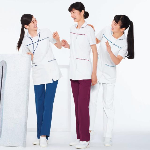 看護師 白衣 LX4062 チュニック ナガイレーベン 女性用 ナース服 襟付き | レディース 女性 大きいサイズ 整体 介護 ナース 前開き 看護 病院 医療用 介護服 おしゃれ 制服 看護服 医療 服 かわいい 介護_2
