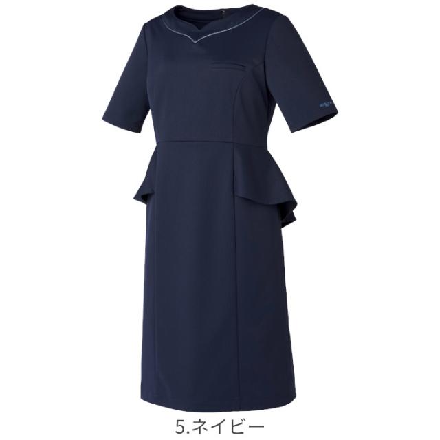 ワンピース 白衣 ナース服 エステ MICHEL KLEIN ミッシェルクラン MK-0050 | 半袖 サロン ヒーリング エステティシャン ヒーラー ペプラム ユニフォーム 制服 BA ナース 美容 心療内科 婦人科 形成 ユニホーム 仕事着 レディース 女性 SS S M L LL 3L_6