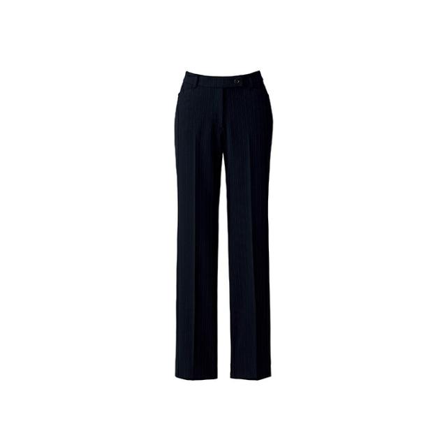 事務服 パンツ AP6235 ストレートパンツ ストライプ スラックス ズボン 美脚パンツ 2way ストレッチ Rigel | オフィス 制服 OL レディース スーツ オフィススーツ 女性 事務 ビジネス 通勤