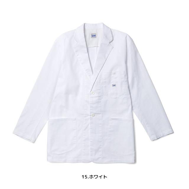白衣 Lee リー メンズジャケット ドクターコート ストレッチ 診察衣 おしゃれ かっこいい ユニフォーム 病院 制服 介護士 ユニホーム 医師 大きいサイズ 看護師 医療 介護服 クリニック メディカル_3