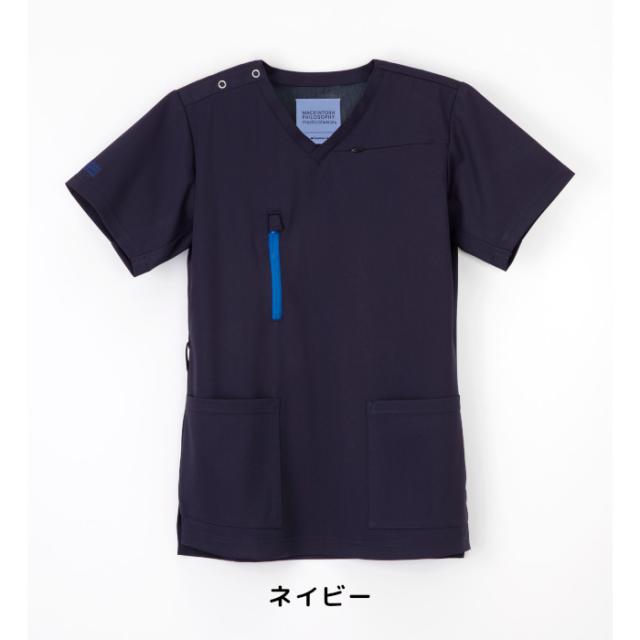 マッキントッシュ フィロソフィー スクラブ 前開き ファスナー 男女兼用 ブランド 医療用 白衣 看護師 介護士 ナガイレーベン おしゃれ かっこいい メディカル MPA3932_4