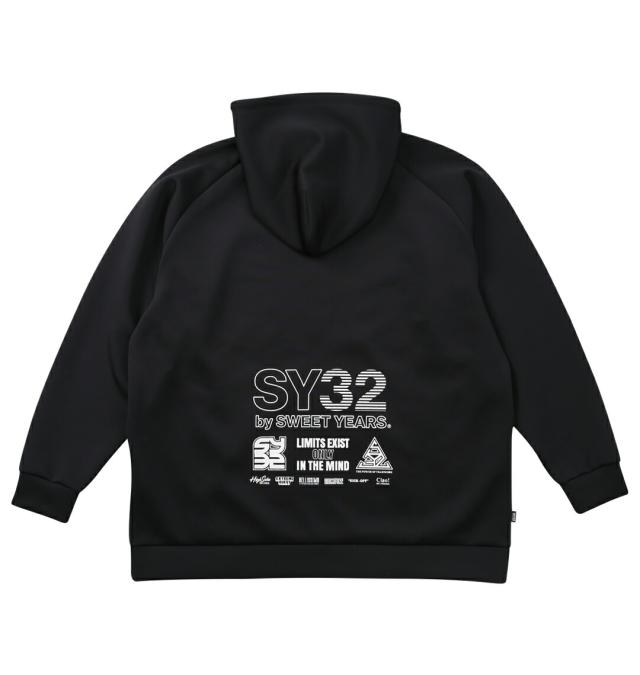 SY32 by SWEET YEARS 大きいサイズ メンズ ダブルニットマルチロゴフルジップパーカー ブラック  3L 4L 5L 6L 1012786120-2_1