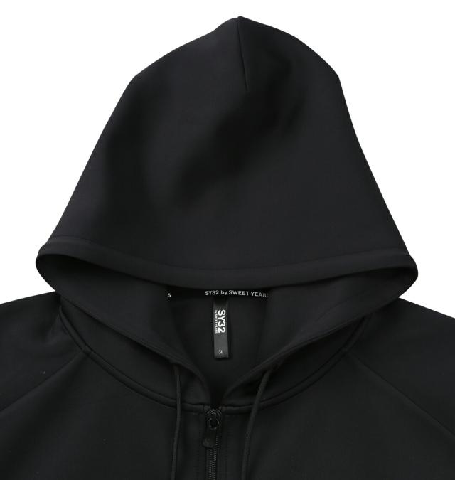 SY32 by SWEET YEARS 大きいサイズ メンズ ダブルニットマルチロゴフルジップパーカー ブラック  3L 4L 5L 6L 1012786120-2_3