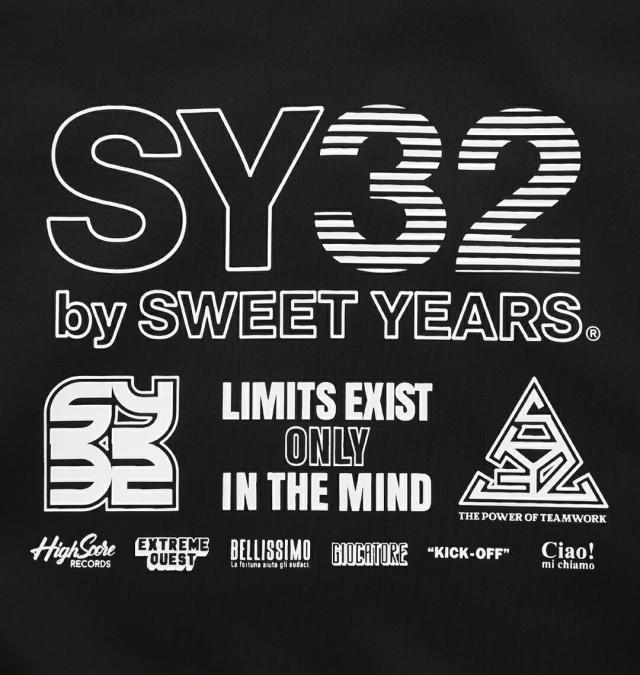 SY32 by SWEET YEARS 大きいサイズ メンズ ダブルニットマルチロゴフルジップパーカー ブラック  3L 4L 5L 6L 1012786120-2_7