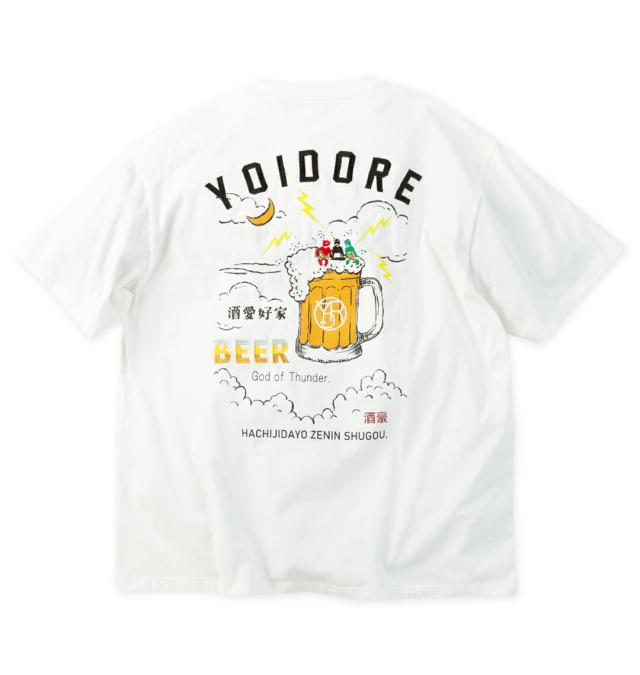 【新商品】YOIDORE 大きいサイズ メンズ KAMINARISAMA半袖Tシャツ ホワイト  3L 4L 5L 6L 1012786520-1