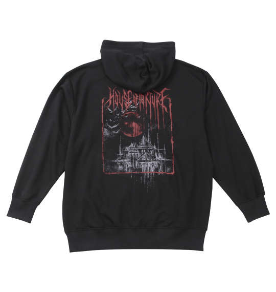 新日本プロレス 大きいサイズ メンズ HOUSE OF TORTURE「RED MOON」フルジップパーカー ブラック  3L 4L 1012784701-1