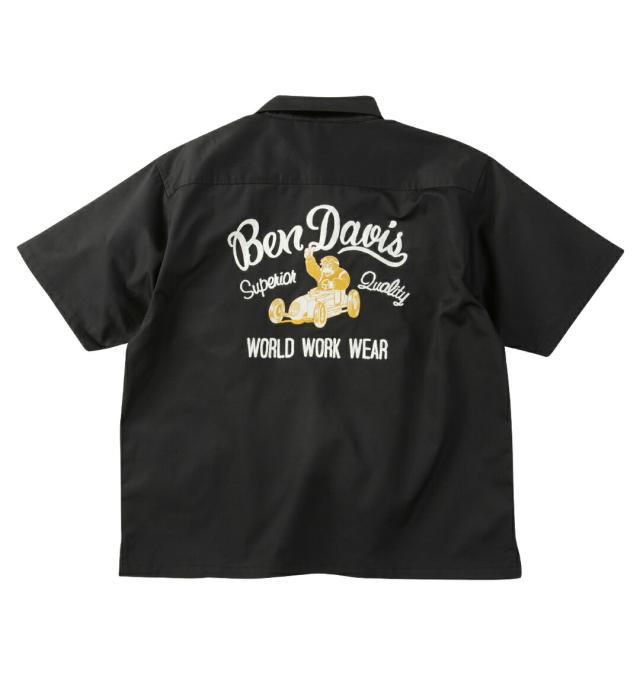 【新商品】BEN DAVIS 大きいサイズ メンズ レーサーレトロ刺繍ワーク半袖シャツ ブラック 3L 4L 5L 6L 1012776260-2_1