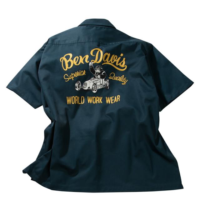 【新商品】BEN DAVIS 大きいサイズ メンズ レーサーレトロ刺繍ワーク半袖シャツ ダークグリーン 3L 4L 5L 6L 1012776260-3_4