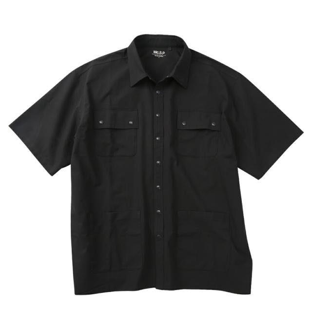 【新商品】Mc.S.P 大きいサイズ メンズ 半袖ユーティリティーシャツ ブラック  3L 4L 5L 6L 7L 8L 1012776265-2