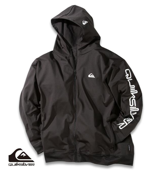 【新商品】Quiksilver 大きいサイズ メンズ OMNI MW長袖ラッシュガードジップパーカー ブラック 3L 4L 5L 6L 1012786265-2