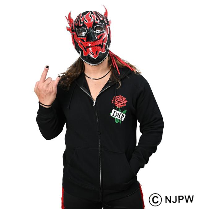 新日本プロレス 大きいサイズ メンズ エル・デスペラード「LA LUCHA ES LA VIDA」フルジップパーカー ブラック  3L 4L 5L 6L 8L 1012785671-1