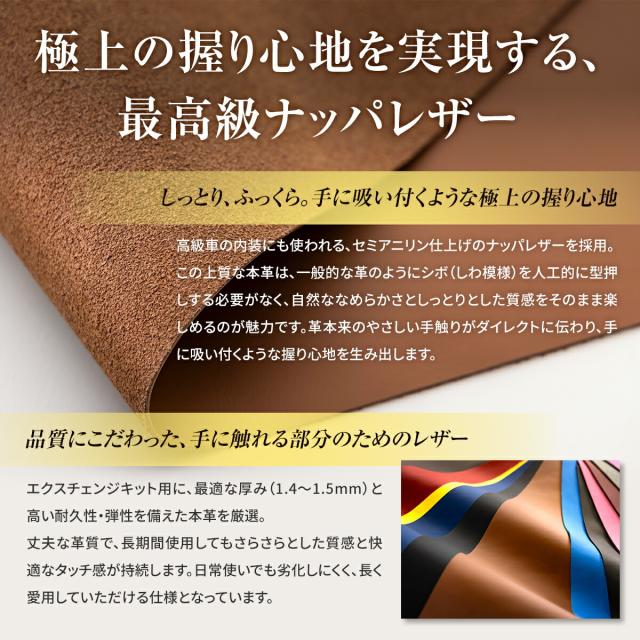 スバル サンバーバン S700B/S710B/ 専用 トリコローレ ステアリングエクスチェンジキット NSデザイン ステアリングカバー ハンドルカバー 本革 レザー DIY 巻き替え 巻替え 交換キット エクスチェンジキット 社外品 パーツ 内装 カスタム1NS1D22_6