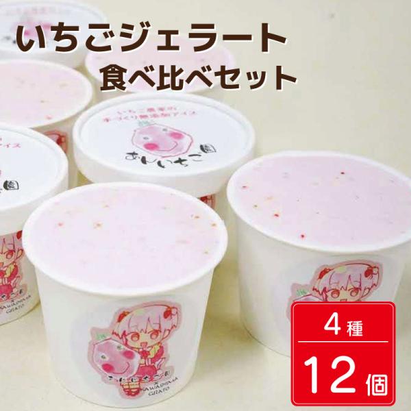 紅ほっぺ あまえくぼ いちごジェラート 12個 食べ比べ 国産 いちご フルーツアイス 夏ギフト 冷凍
