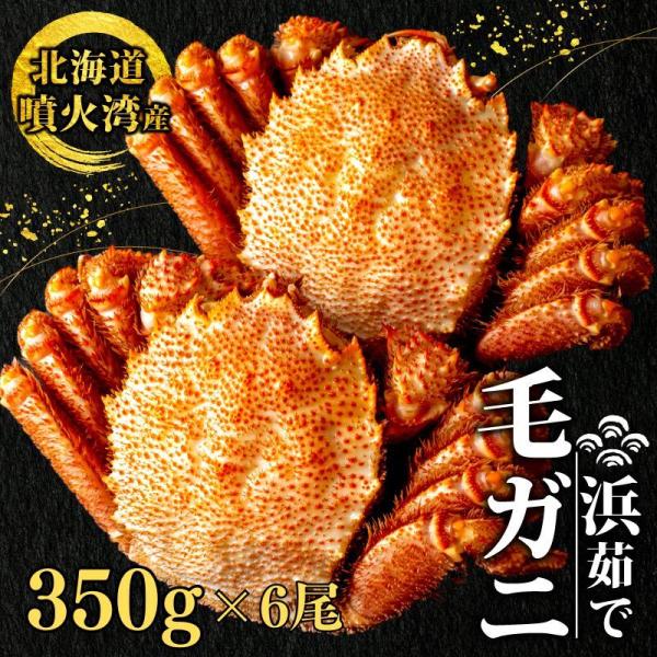 かに 蟹 毛ガニ 北海道 350g 前後 6尾 ボイル済 お取り寄せ ギフト 通販 冷凍 送料無料 プレゼント お祝い