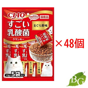 【ポイント5倍実施中】【送料無料】いなば すごい乳酸菌クランキー まぐろ節味 1袋×48個
