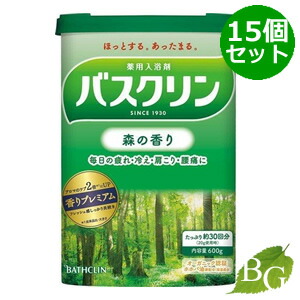 【ポイント5倍実施中】【送料無料】バスクリン 森の香り 600g×15個セット