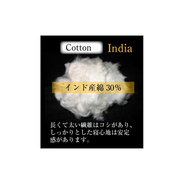 敷き布団 インド綿 増量 セミダブルロング　硬めの寝心地 インド綿わた１００％　 手作り綿わた敷きふとん 柄はお任せ　送料無料　ポイント利用_1