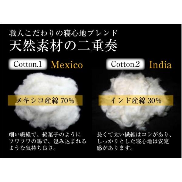 手作り綿敷きふとん セミダブルロング 綿100%　7.2kg入り　柄おまかせだから安い 敷き布団 日本製 綿布団 綿布団 綿 和式 わたふとん 綿敷き布団　ポイント利用_1