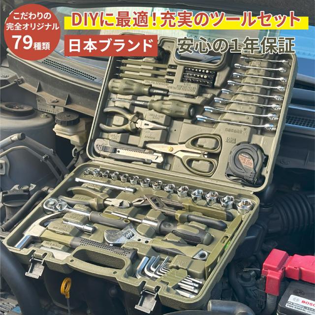 [ネセクト] ツールセット 79種類 DIY&ホームメンテナンス 自動車バイク整備対応 工具セット 貫通ドライバー 絶縁ドライバー トルクス ラチェットハンドル レンチ コンパクト[日本国内企画品 1年保証]