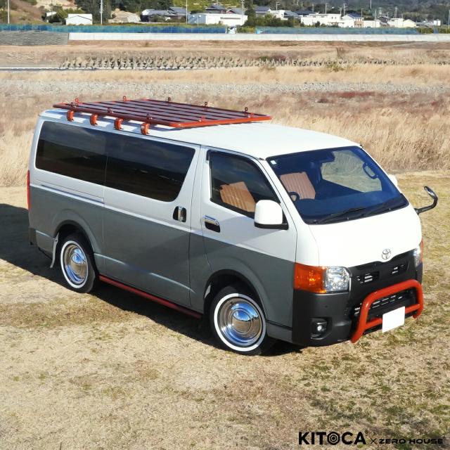 ハイエース ルーフキャリア ルーフラック バスケット 収納 低床 軽量 立駐 木目  オフロード クラシック アウトドア カスタム 200系 全型式適合 標準 ナロー ワイドボディ S-GL DX バン ワゴン コミューター グランドキャビン キャンピングカー_14