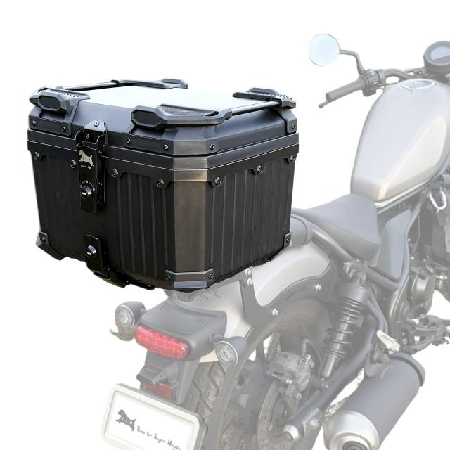 【T.S.H】 バイク リアボックス ４５L トップケース パニアケース 大容量 盗難防止ロック プラスチック素材 フルフェイスヘルメット バイクボックス 防水設計