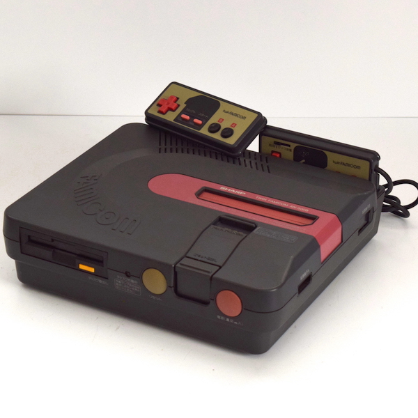 【FC】ツインファミコン 本体 セット (ACアダプタ付) 前期型 ブラック ファミリーコンピュータ シャープ