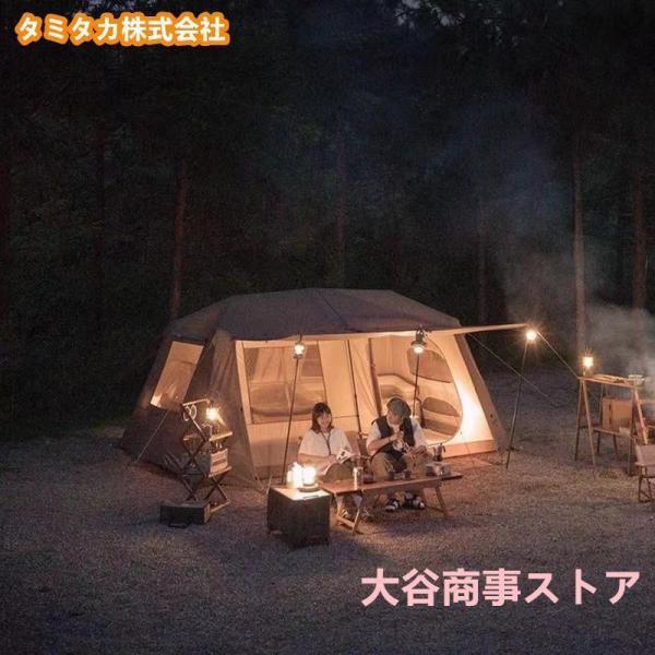 大型ワンタッチテント4-6人ロッジ型小部屋前室ポールWelina（株）室内LED自立式 キャンプパーク 設営簡単 快適_4