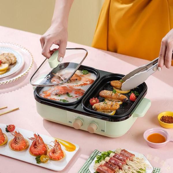ホットプレート 焼肉プレート 一人用 小型 鍋 無煙 電気グリル Welina（株） ひとり焼肉も楽々！無煙で安心な電気ホットプレート