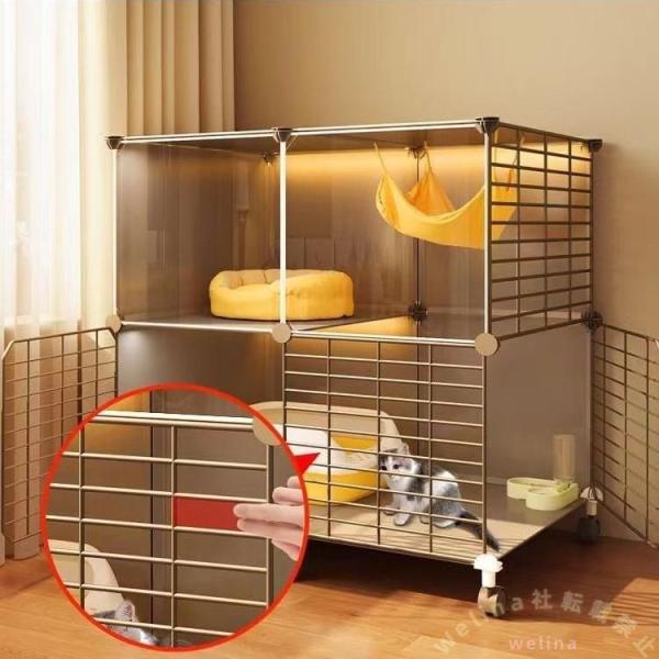 猫ケージ 多頭飼い対応 折り畳み式 移動便利 組立簡単 Welina 取り外し可能 室内用 猫ハウス 頑丈DIYゲージ 脱走防止 キャットケージ