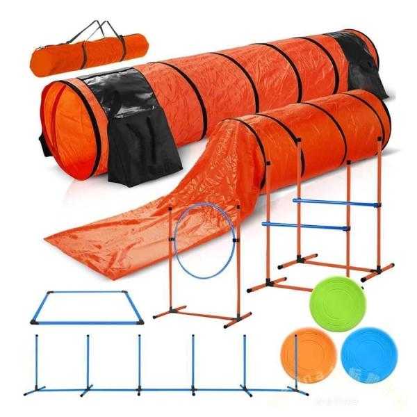 犬アジリティ トレーニング器具セット ハードル/トンネル/ポール Welina ドッグジャンプ 練習用 キャリーケース付き 屋外/室内 運動不足解消