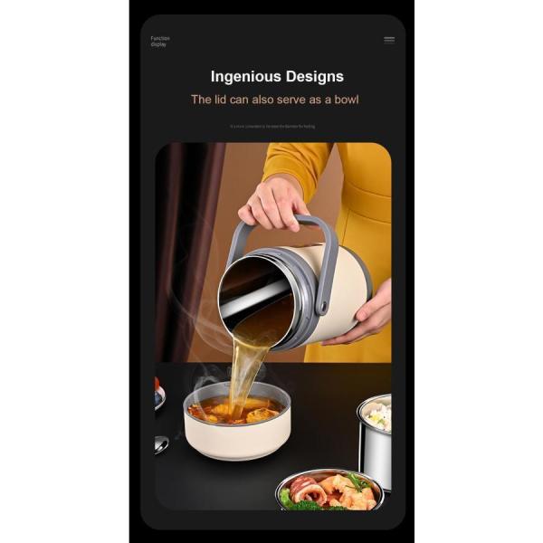 電気弁当箱 ステンレス 温かい料理 ランチボックス Welina（株） オフィス 学校用 保温 加熱 お手入れ簡単 持ち運び便利 毎日のお弁当に_19
