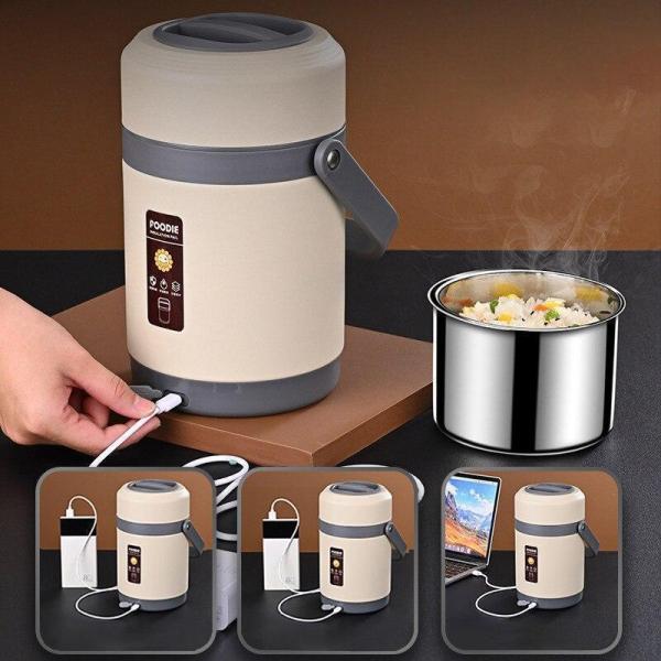 電気弁当箱 ステンレス 温かい料理 ランチボックス Welina（株） オフィス 学校用 保温 加熱 お手入れ簡単 持ち運び便利 毎日のお弁当に_2